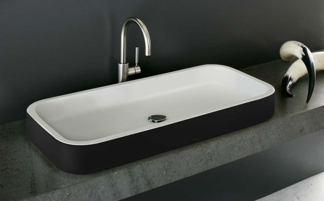 Aquatica Solace B Blck Wht Rectangular Stone Bathroom Vessel Sink 01